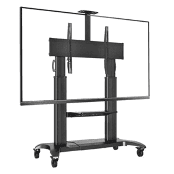 Video Conferencing Equipment Floor Stand for 60″-100″ Screen With Camera Tray and Codec Shelf black