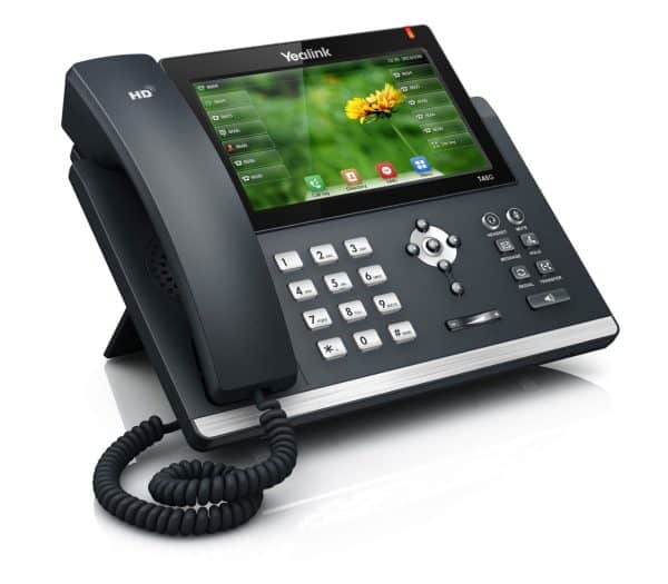 Yealink sip t48s touchscreen gigabit ip phone left