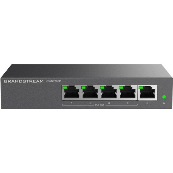 Grandstream gwn7700p 5-port gigabit 4-port poe+ switch