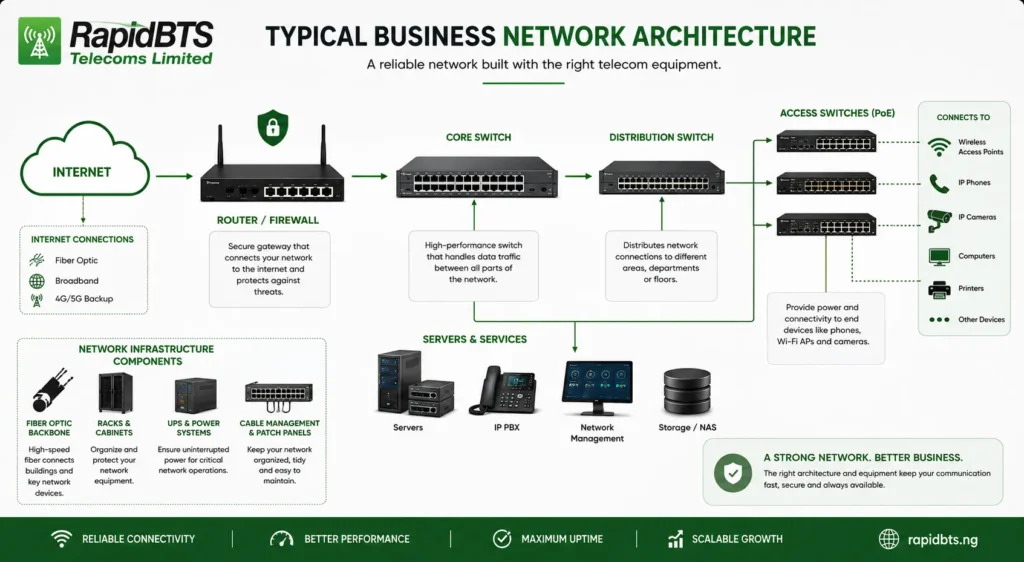 Typical business network architecture diagram